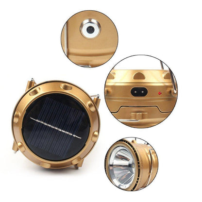 Compact LED Solar Camping Light Flashlight