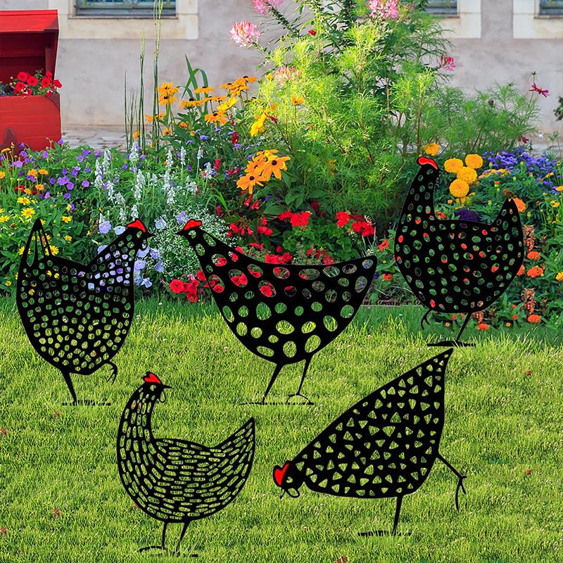 Artificial Chicken Figurine for Outdoor Decor