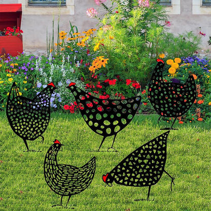 Artificial Chicken Figurine for Outdoor Decor