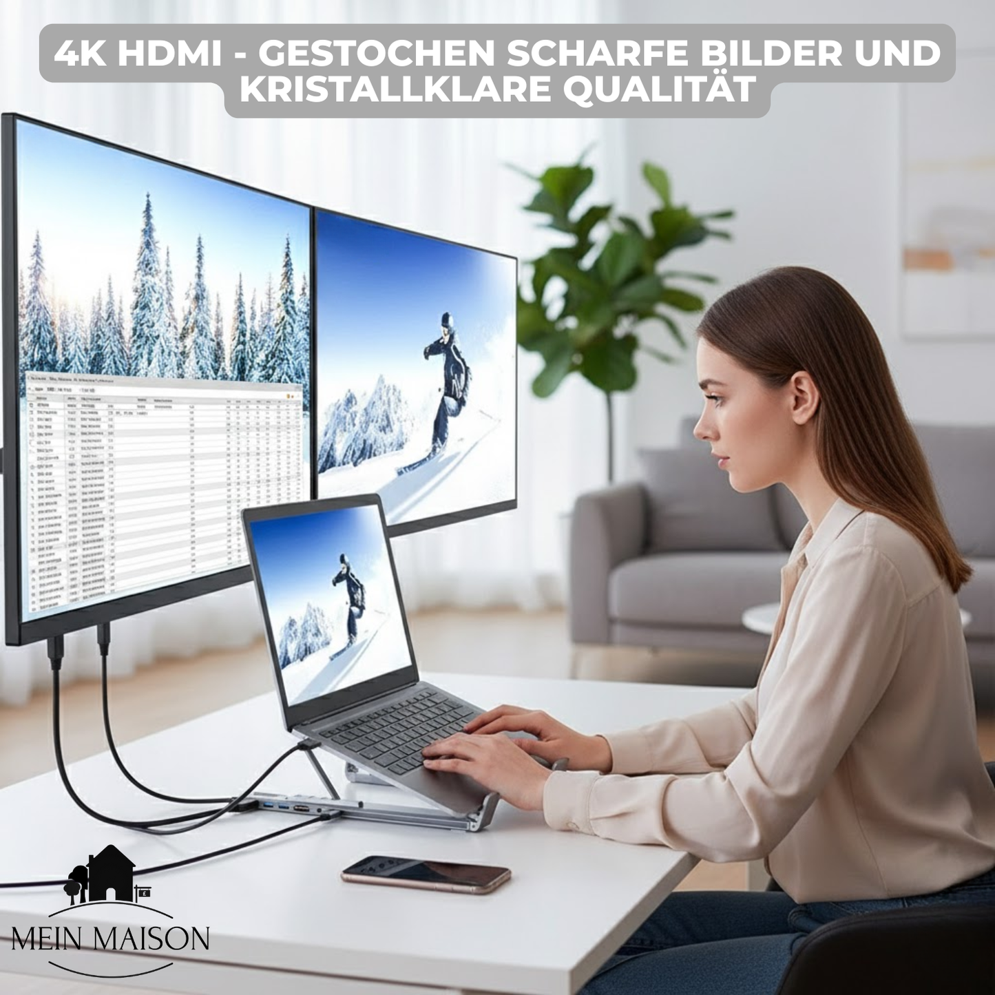 Compact 8-in-1 Laptop Stand and USB Hub