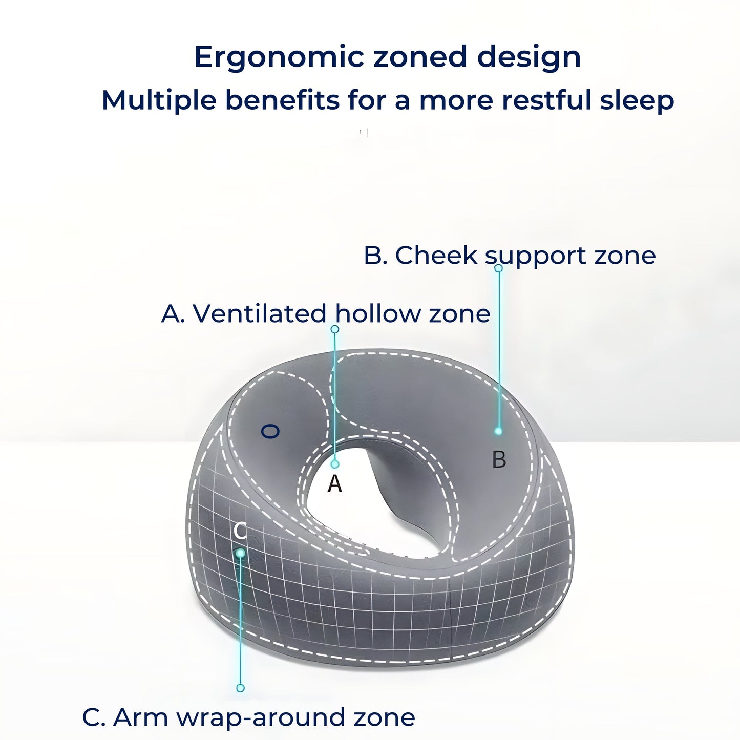 Contoured Memory Foam Face Pillow for Stomach Sleepers