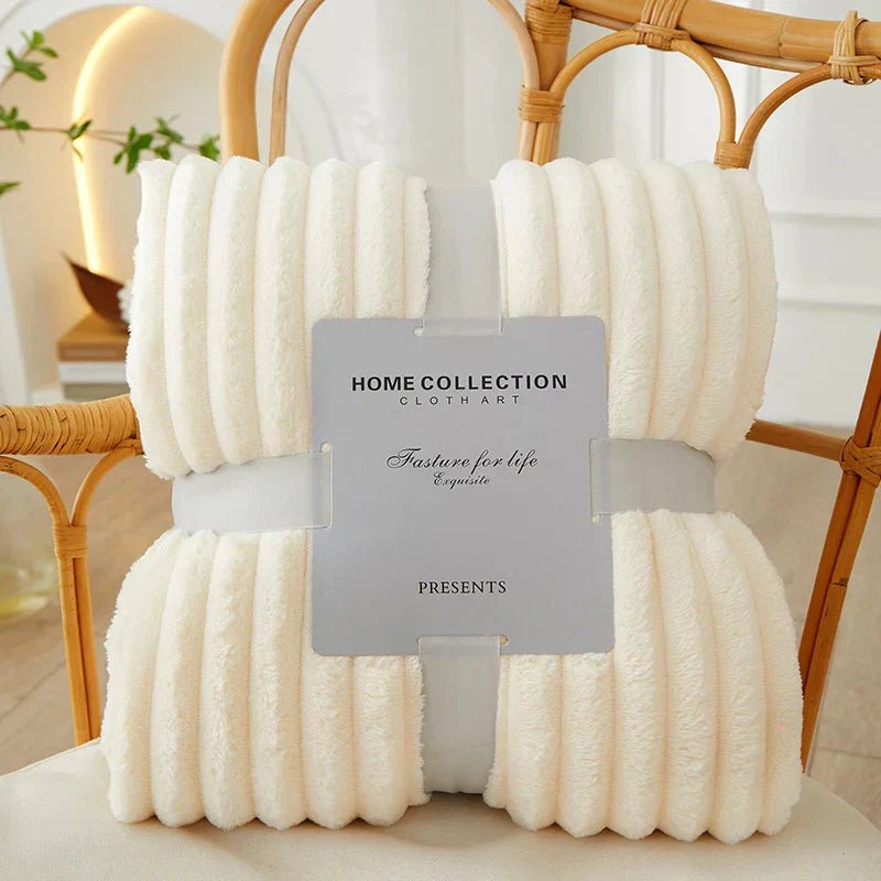 Soft Plush Striped Throw Blanket