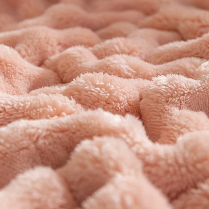 Soft Plush Bubble Fleece Throw Blanket - Befez