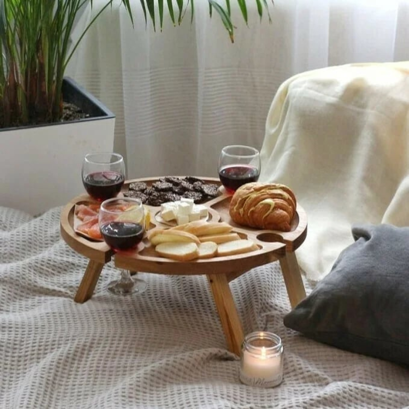 Portable Wine Picnic Table Set