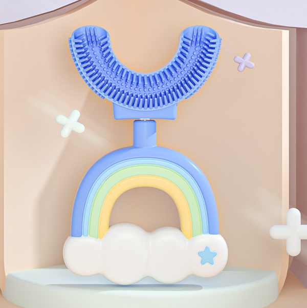 Soft Kids Toothbrush Colorful Rainbow Design