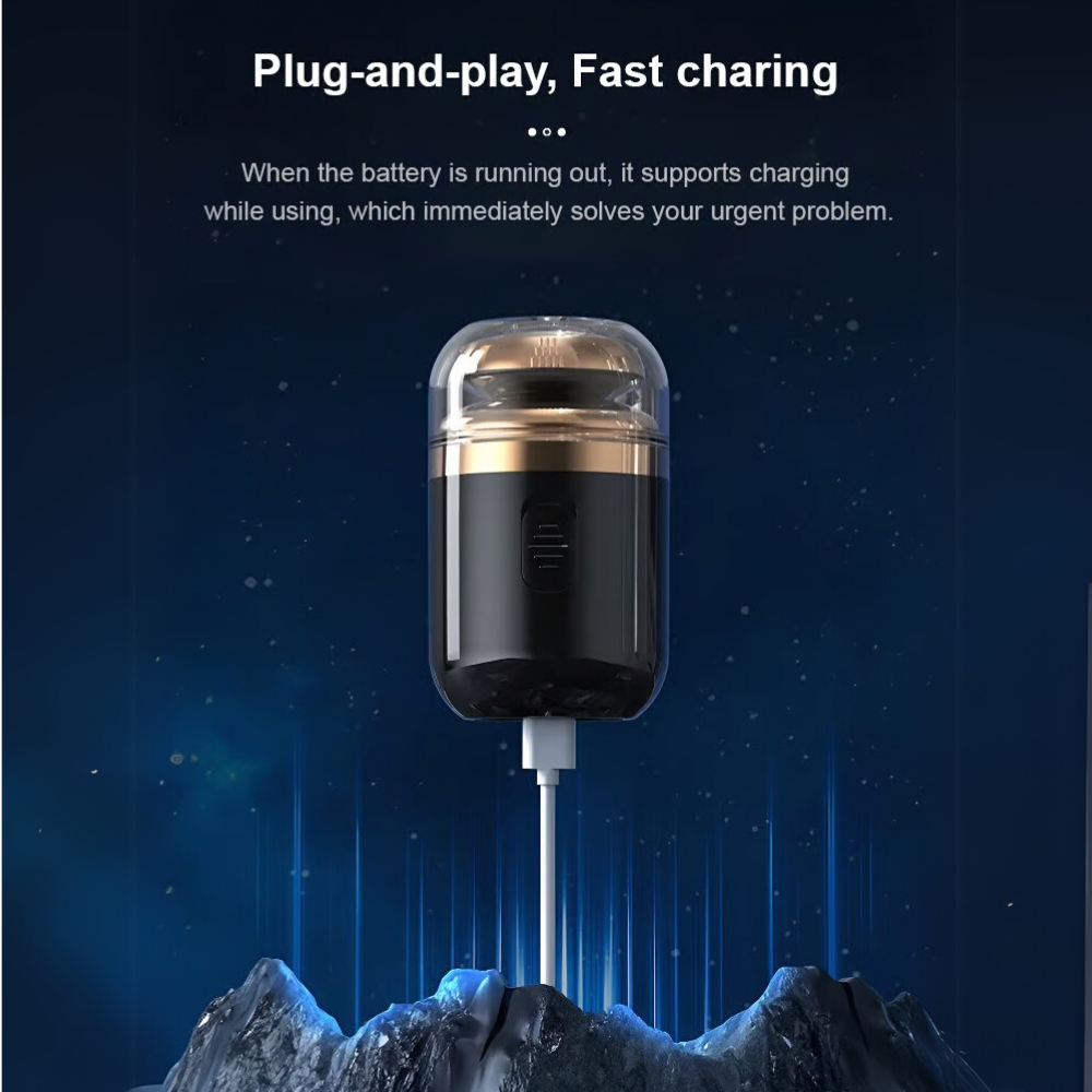 Compact Waterproof Electric Razor for Men