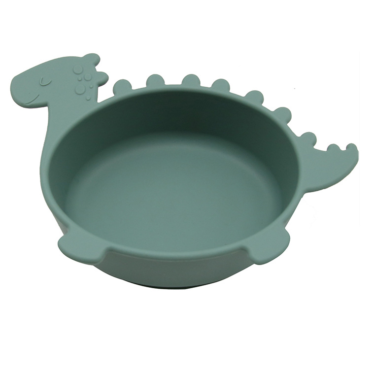 Soft Silicone Baby Bowl - Fun Dinosaur Grip Bowl