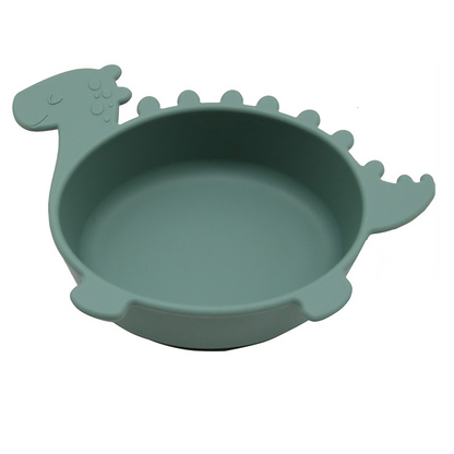 Soft Silicone Baby Bowl - Fun Dinosaur Grip Bowl