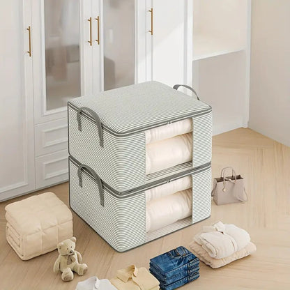Collapsible Storage Tote Bag with Stripes