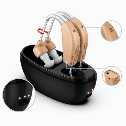 Clear Sound Amplifier for Seniors with Rechargeable Battery