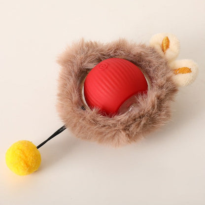 Fun Interactive Furry Cat Toy Ball