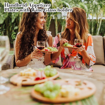 Stylish Appetizer Plate with Wine Cup Holder