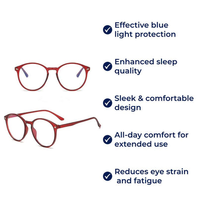 Blue Light Blocking Glasses - Anti Eye Strain Sleep Aid