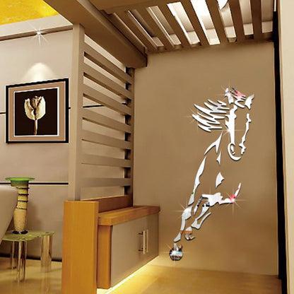 Beautiful 3D Horse Mirror Wall Art Decoration