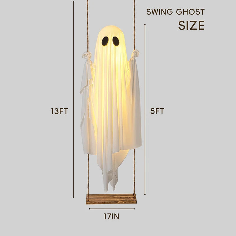 Spooky Hanging Ghost LED Halloween Decor