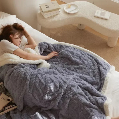 Plush Cozy Fleece Throw Blanket for Bed and Living Room