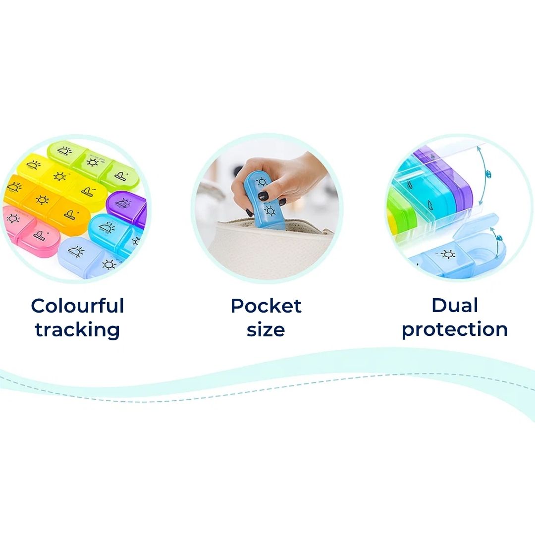 Daily Pill Box - Easy Open Large Capacity Organizer