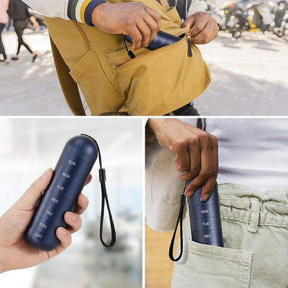 Compact 7 Day Travel Pill Box Organizer