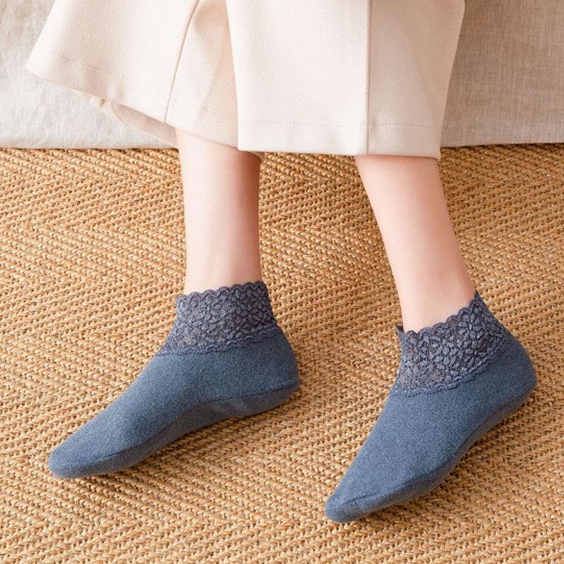 Cozy Socks with Fashionable Lace Design