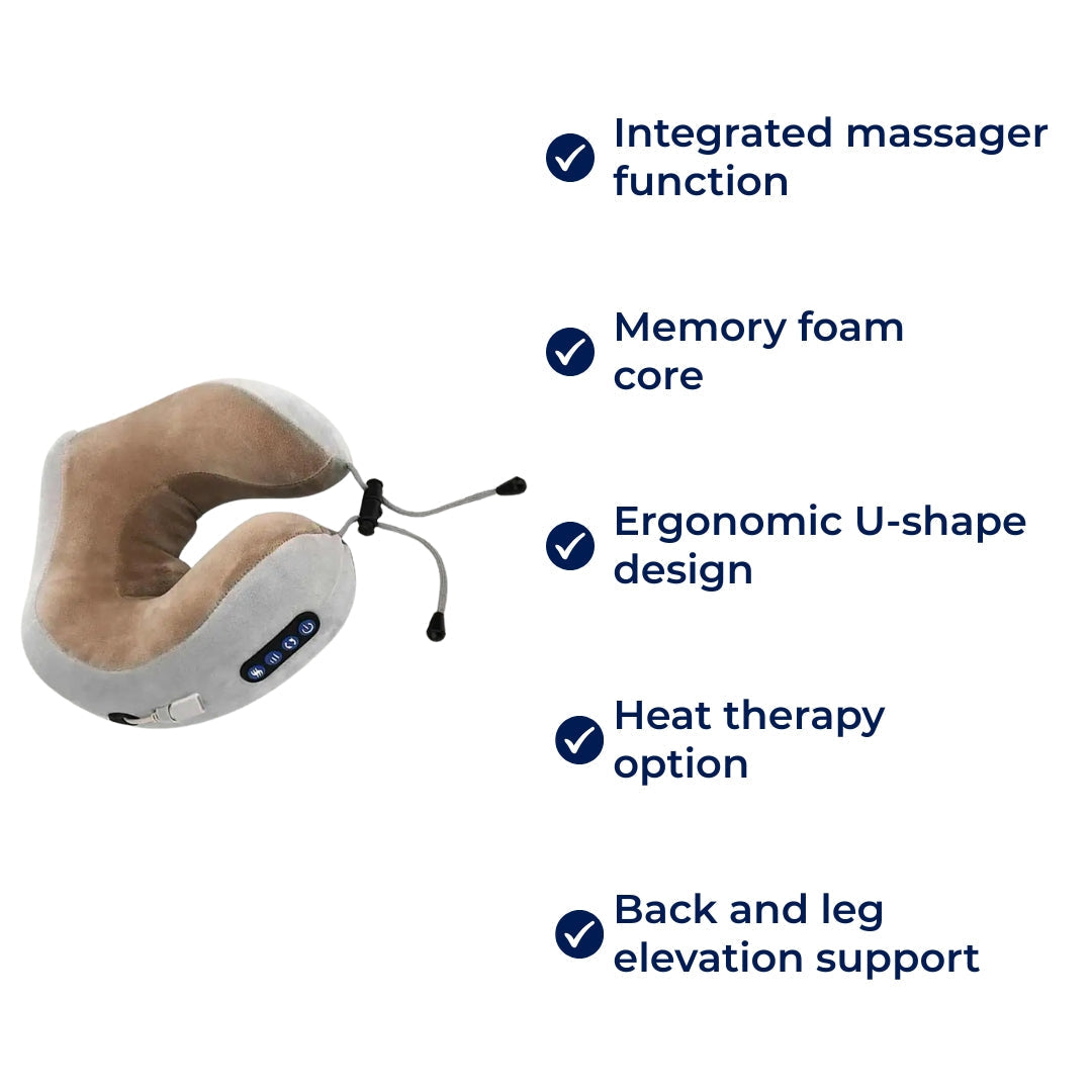 Contour Neck Pillow with Memory Foam for Back Support