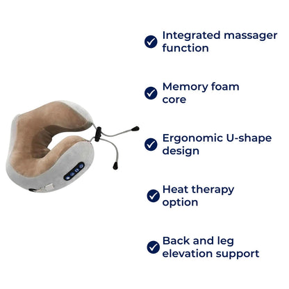 Contour Neck Pillow with Memory Foam for Back Support