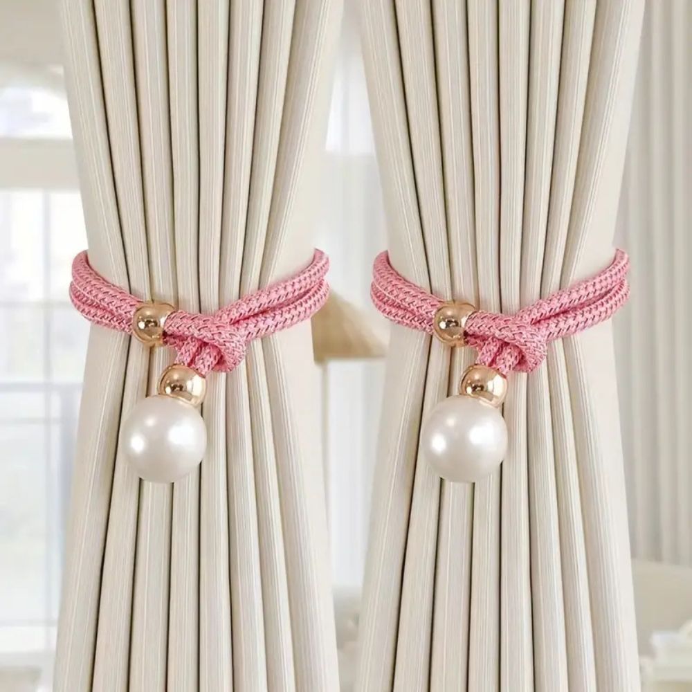 Shiny Pearl Curtain Tieback 2 Piece Set