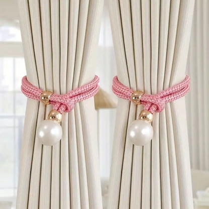 Shiny Pearl Curtain Tieback 2 Piece Set