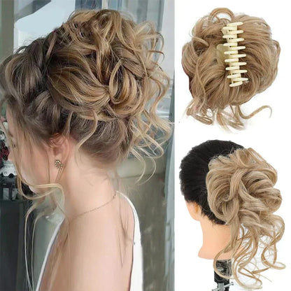 Easy Clip-in Bun for Curly Hair with Volume