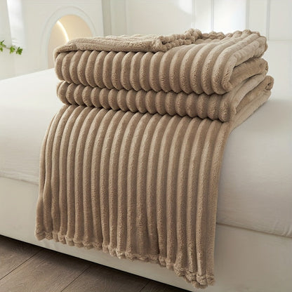 Cozy Textured Throw Blanket with Ribbed Design
