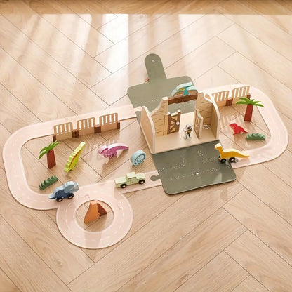 Wooden Dinosaur Adventure Play Set for Children