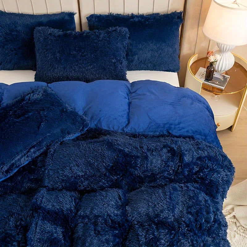 Cozy Soft Plush Duvet Cover Set with Zipper