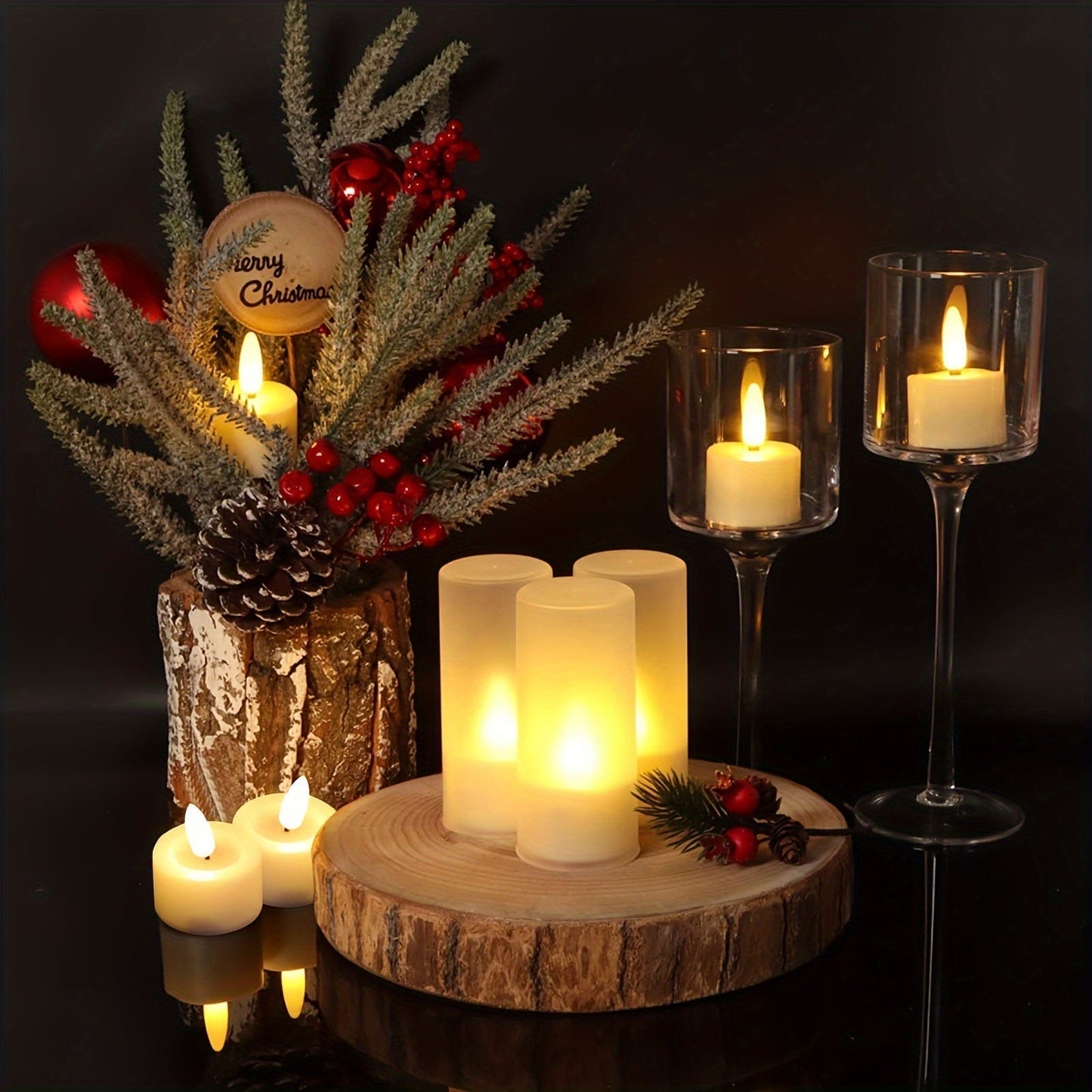 Warm White LED Tea Lights with Remote Control