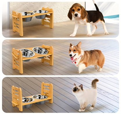 Stable Anti-Slip Dog Feeder with Two Bowls Befez