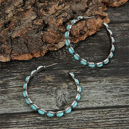 Unique Blue Turquoise Drop Earrings