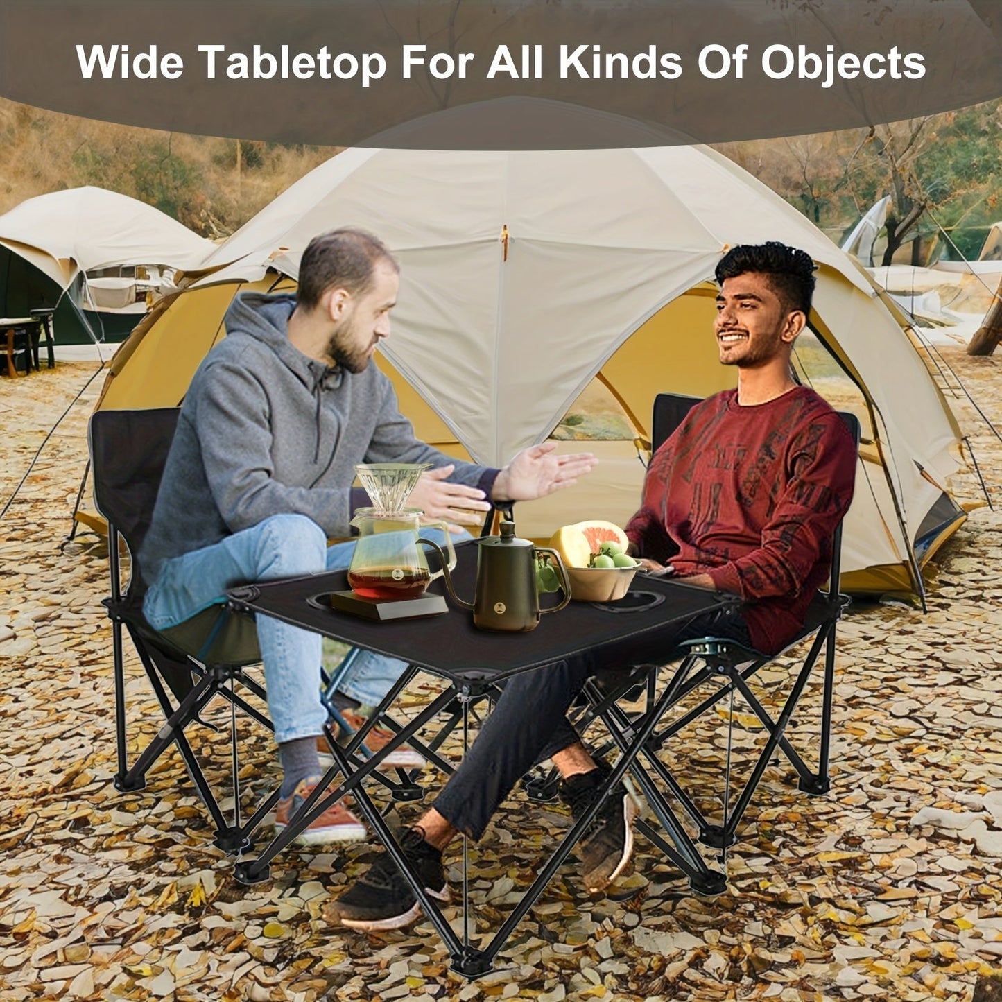 Compact Outdoor Patio Set with 2 Chairs and Table