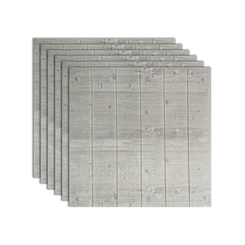 Decorative Metal Wall Panels Wooden Ceiling Tiles Set of 6
