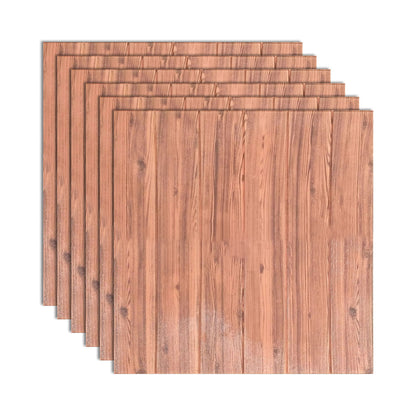 Decorative Metal Wall Panels Wooden Ceiling Tiles Set of 6