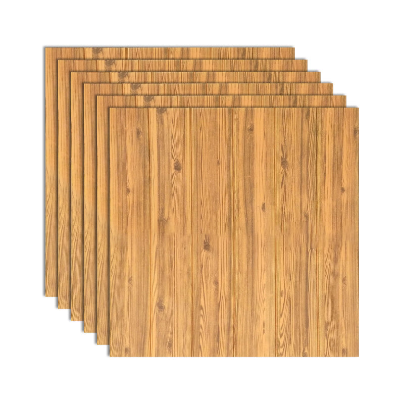 Decorative Metal Wall Panels Wooden Ceiling Tiles Set of 6