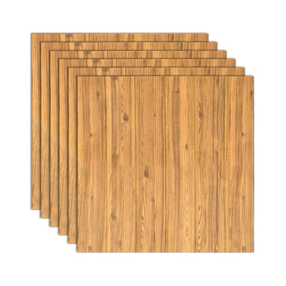 Decorative Metal Wall Panels Wooden Ceiling Tiles Set of 6
