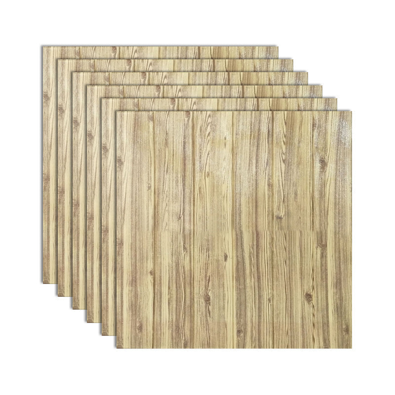 Decorative Metal Wall Panels Wooden Ceiling Tiles Set of 6