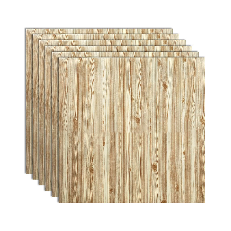 Decorative Metal Wall Panels Wooden Ceiling Tiles Set of 6