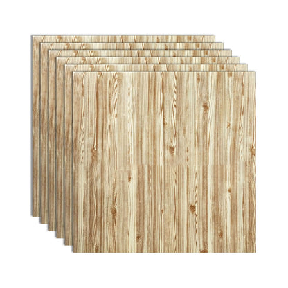 Decorative Metal Wall Panels Wooden Ceiling Tiles Set of 6