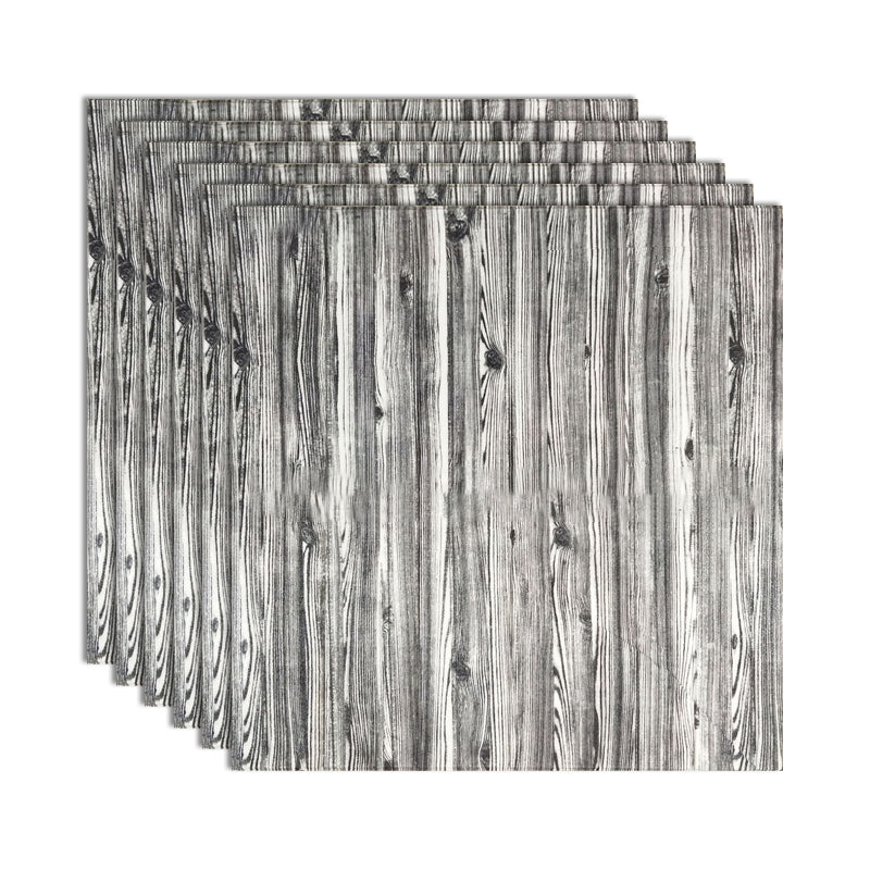 Decorative Metal Wall Panels Wooden Ceiling Tiles Set of 6