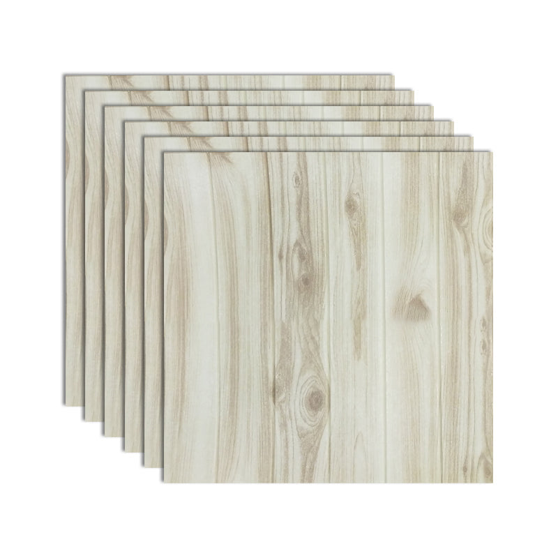 Decorative Metal Wall Panels Wooden Ceiling Tiles Set of 6