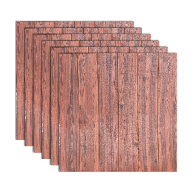 Decorative Metal Wall Panels Wooden Ceiling Tiles Set of 6