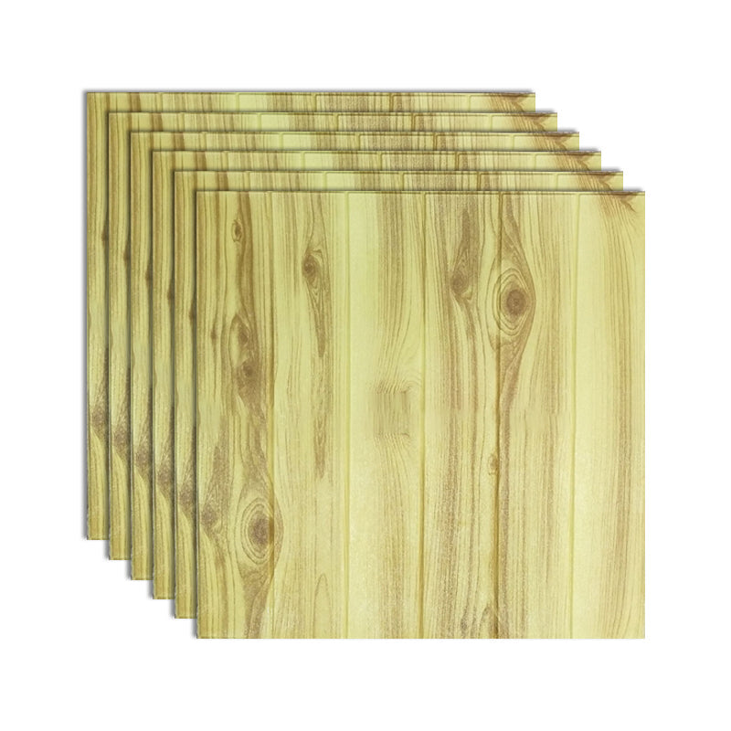 Decorative Metal Wall Panels Wooden Ceiling Tiles Set of 6