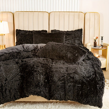 Cozy Soft Plush Duvet Cover Set with Zipper