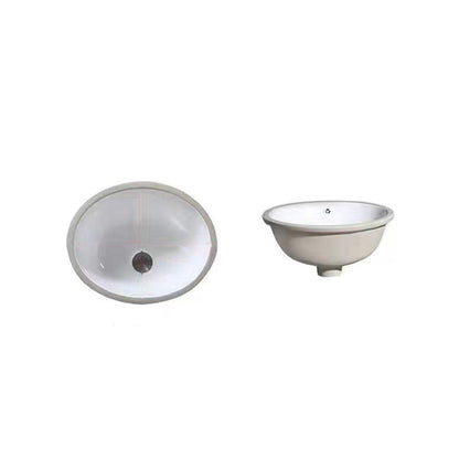Stylish Undermount Oval Ceramic Sink with Pop Up Drain
