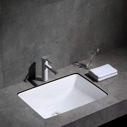 Stylish Undermount Oval Ceramic Sink with Pop Up Drain