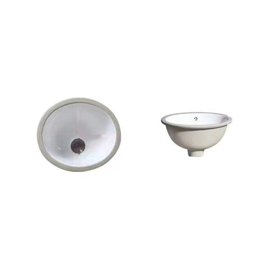 Stylish Undermount Oval Ceramic Sink with Pop Up Drain - Befez